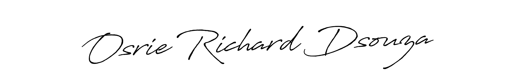 Antro_Vectra_Bolder is a professional signature style that is perfect for those who want to add a touch of class to their signature. It is also a great choice for those who want to make their signature more unique. Get Osrie Richard Dsouza name to fancy signature for free. Osrie Richard Dsouza signature style 7 images and pictures png