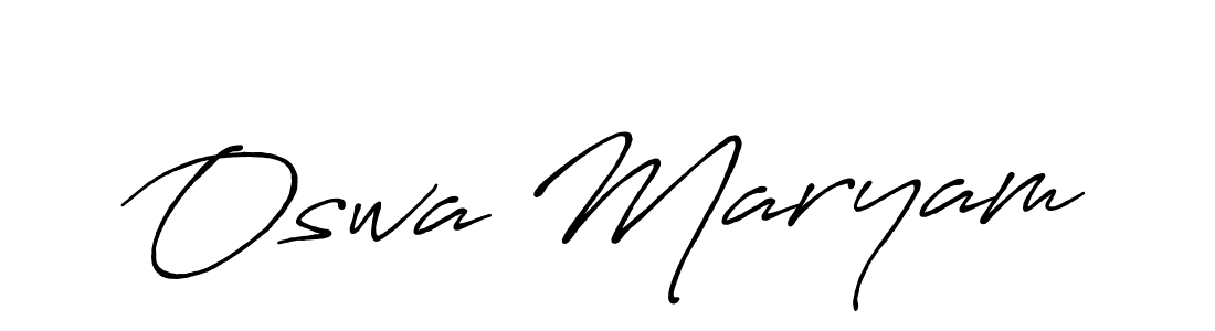 How to make Oswa Maryam name signature. Use Antro_Vectra_Bolder style for creating short signs online. This is the latest handwritten sign. Oswa Maryam signature style 7 images and pictures png