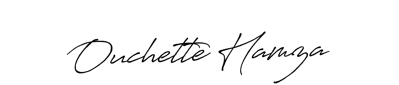 Make a beautiful signature design for name Ouchette Hamza. With this signature (Antro_Vectra_Bolder) style, you can create a handwritten signature for free. Ouchette Hamza signature style 7 images and pictures png