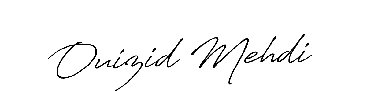 How to make Ouizid Mehdi name signature. Use Antro_Vectra_Bolder style for creating short signs online. This is the latest handwritten sign. Ouizid Mehdi signature style 7 images and pictures png
