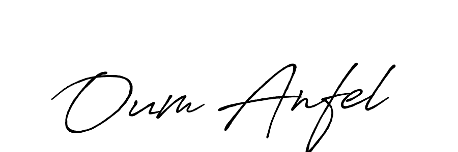 Oum Anfel stylish signature style. Best Handwritten Sign (Antro_Vectra_Bolder) for my name. Handwritten Signature Collection Ideas for my name Oum Anfel. Oum Anfel signature style 7 images and pictures png