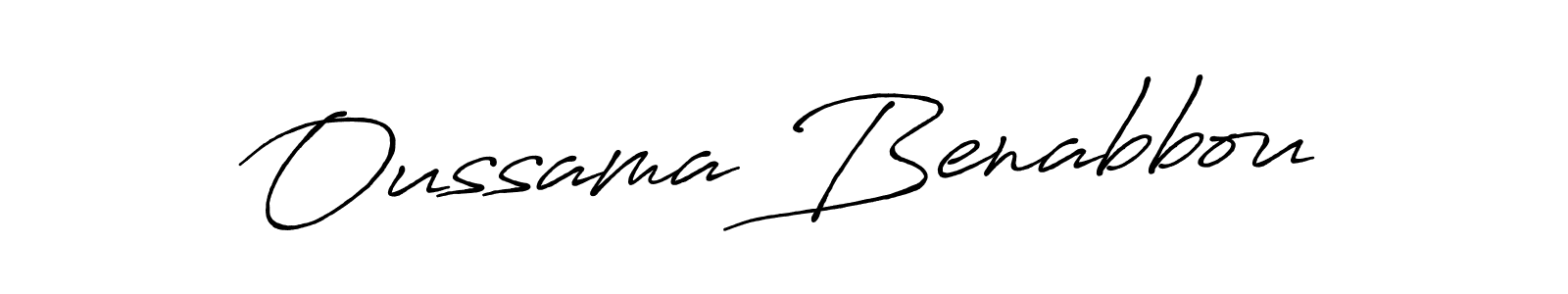 Use a signature maker to create a handwritten signature online. With this signature software, you can design (Antro_Vectra_Bolder) your own signature for name Oussama Benabbou. Oussama Benabbou signature style 7 images and pictures png
