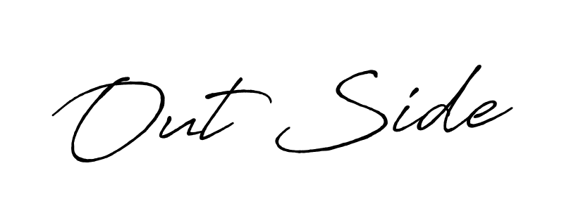 How to make Out Side name signature. Use Antro_Vectra_Bolder style for creating short signs online. This is the latest handwritten sign. Out Side signature style 7 images and pictures png