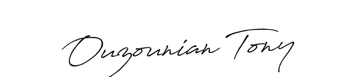 How to make Ouzounian Tony signature? Antro_Vectra_Bolder is a professional autograph style. Create handwritten signature for Ouzounian Tony name. Ouzounian Tony signature style 7 images and pictures png