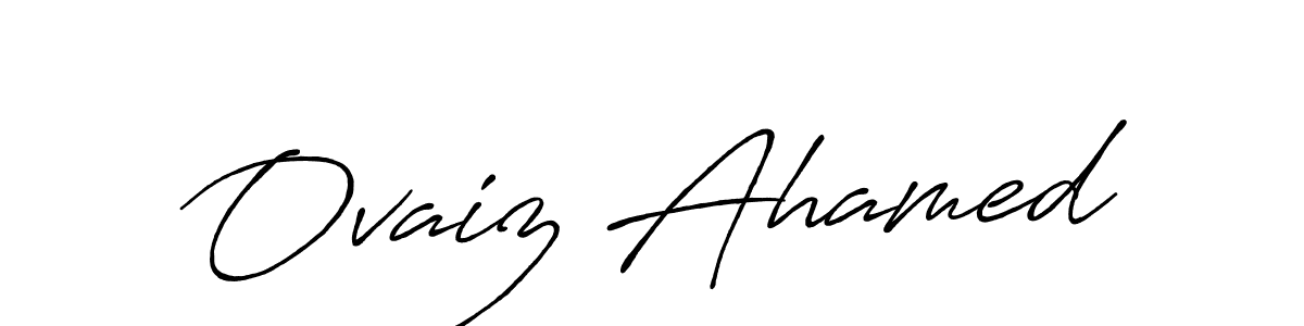 Also we have Ovaiz Ahamed name is the best signature style. Create professional handwritten signature collection using Antro_Vectra_Bolder autograph style. Ovaiz Ahamed signature style 7 images and pictures png