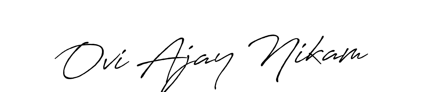 Make a short Ovi Ajay Nikam signature style. Manage your documents anywhere anytime using Antro_Vectra_Bolder. Create and add eSignatures, submit forms, share and send files easily. Ovi Ajay Nikam signature style 7 images and pictures png