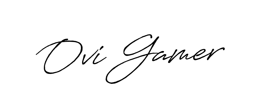 Create a beautiful signature design for name Ovi Gamer. With this signature (Antro_Vectra_Bolder) fonts, you can make a handwritten signature for free. Ovi Gamer signature style 7 images and pictures png