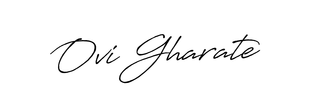 How to make Ovi Gharate name signature. Use Antro_Vectra_Bolder style for creating short signs online. This is the latest handwritten sign. Ovi Gharate signature style 7 images and pictures png