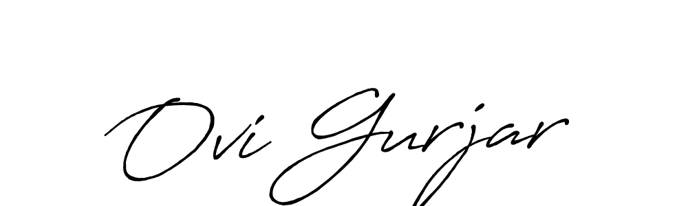 Also we have Ovi Gurjar name is the best signature style. Create professional handwritten signature collection using Antro_Vectra_Bolder autograph style. Ovi Gurjar signature style 7 images and pictures png