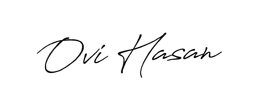 Ovi Hasan stylish signature style. Best Handwritten Sign (Antro_Vectra_Bolder) for my name. Handwritten Signature Collection Ideas for my name Ovi Hasan. Ovi Hasan signature style 7 images and pictures png