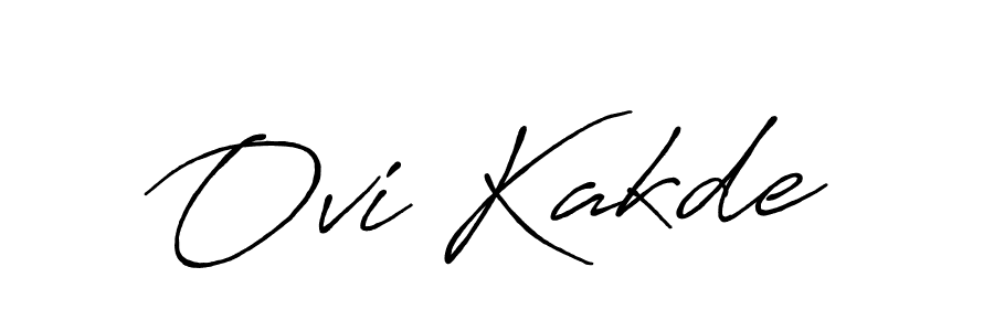 How to make Ovi Kakde name signature. Use Antro_Vectra_Bolder style for creating short signs online. This is the latest handwritten sign. Ovi Kakde signature style 7 images and pictures png