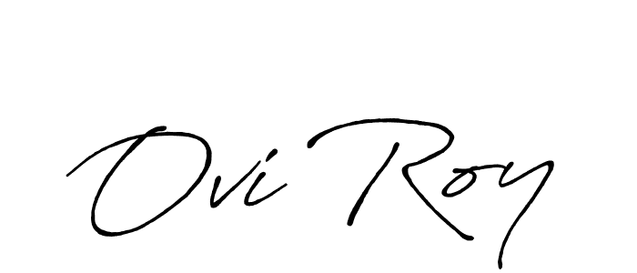 Use a signature maker to create a handwritten signature online. With this signature software, you can design (Antro_Vectra_Bolder) your own signature for name Ovi Roy. Ovi Roy signature style 7 images and pictures png