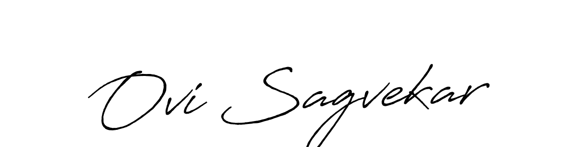 Create a beautiful signature design for name Ovi Sagvekar. With this signature (Antro_Vectra_Bolder) fonts, you can make a handwritten signature for free. Ovi Sagvekar signature style 7 images and pictures png