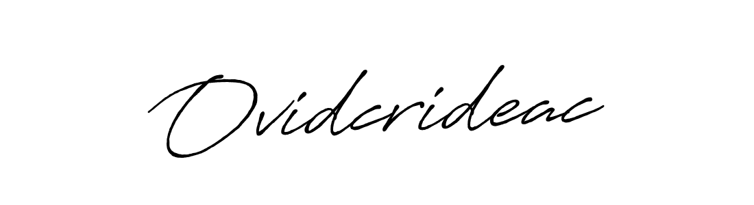 How to make Ovidcrideac name signature. Use Antro_Vectra_Bolder style for creating short signs online. This is the latest handwritten sign. Ovidcrideac signature style 7 images and pictures png