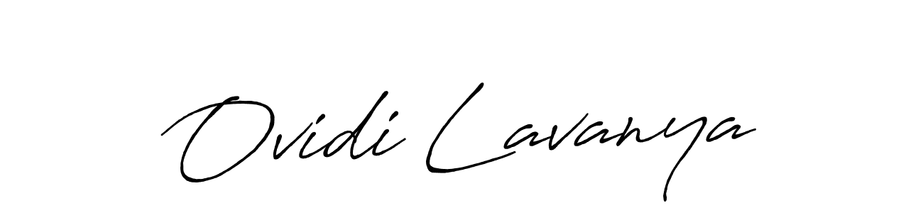 Make a beautiful signature design for name Ovidi Lavanya. With this signature (Antro_Vectra_Bolder) style, you can create a handwritten signature for free. Ovidi Lavanya signature style 7 images and pictures png