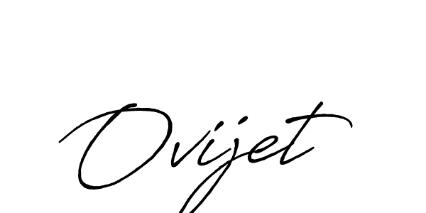 How to make Ovijet signature? Antro_Vectra_Bolder is a professional autograph style. Create handwritten signature for Ovijet name. Ovijet signature style 7 images and pictures png