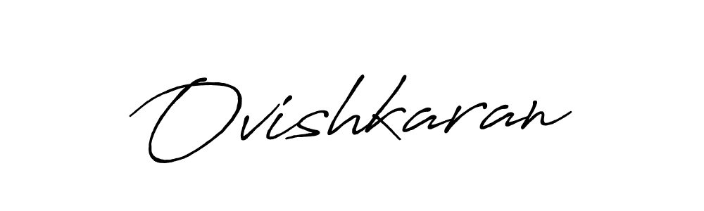 Use a signature maker to create a handwritten signature online. With this signature software, you can design (Antro_Vectra_Bolder) your own signature for name Ovishkaran. Ovishkaran signature style 7 images and pictures png