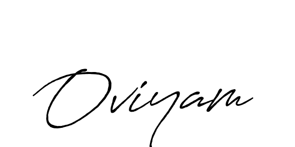 Use a signature maker to create a handwritten signature online. With this signature software, you can design (Antro_Vectra_Bolder) your own signature for name Oviyam. Oviyam signature style 7 images and pictures png