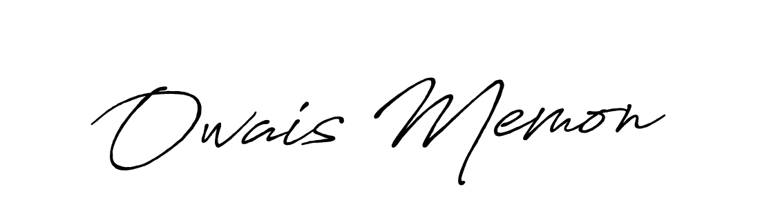 How to make Owais Memon name signature. Use Antro_Vectra_Bolder style for creating short signs online. This is the latest handwritten sign. Owais Memon signature style 7 images and pictures png