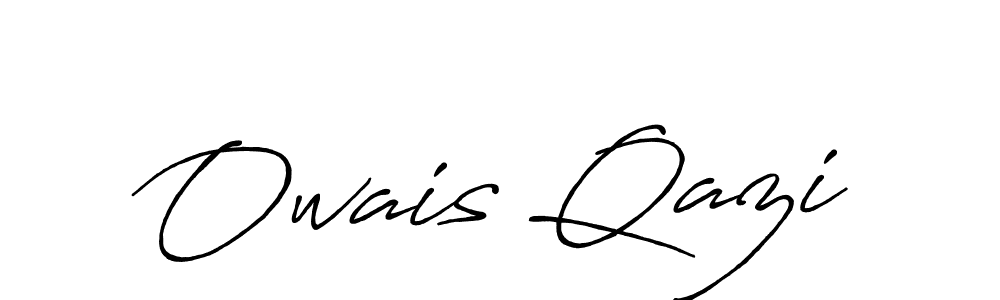 How to make Owais Qazi name signature. Use Antro_Vectra_Bolder style for creating short signs online. This is the latest handwritten sign. Owais Qazi signature style 7 images and pictures png
