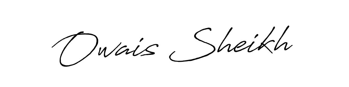 Make a beautiful signature design for name Owais Sheikh. With this signature (Antro_Vectra_Bolder) style, you can create a handwritten signature for free. Owais Sheikh signature style 7 images and pictures png