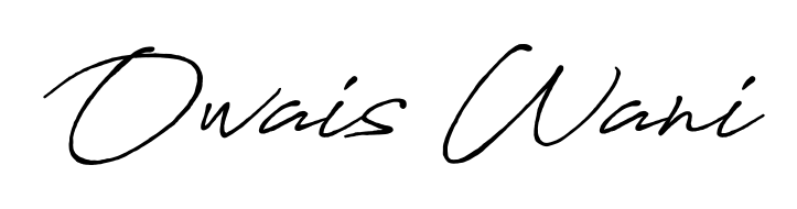 The Antro_Vectra_Bolder lettering style adds unique flourish to name Owais Wani. Stand out with a custom digital autograph made in seconds. Owais Wani signature style 7 images and pictures png