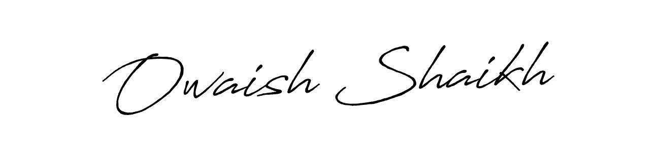 The best way (Antro_Vectra_Bolder) to make a short signature is to pick only two or three words in your name. The name Owaish Shaikh include a total of six letters. For converting this name. Owaish Shaikh signature style 7 images and pictures png