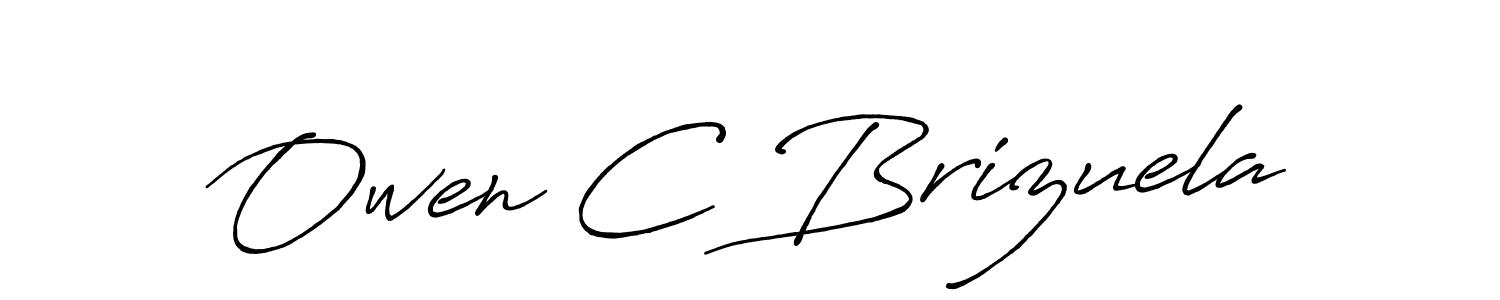 Make a beautiful signature design for name Owen C Brizuela. With this signature (Antro_Vectra_Bolder) style, you can create a handwritten signature for free. Owen C Brizuela signature style 7 images and pictures png