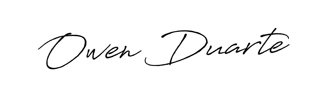 Owen Duarte stylish signature style. Best Handwritten Sign (Antro_Vectra_Bolder) for my name. Handwritten Signature Collection Ideas for my name Owen Duarte. Owen Duarte signature style 7 images and pictures png