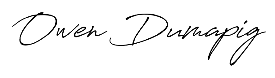 Upgrade your professional image with Owen Dumapig signature created with Antro_Vectra_Bolder font. Fast, free, and watermark-free download. Owen Dumapig signature style 7 images and pictures png