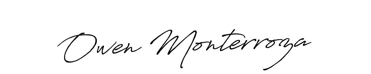 It looks lik you need a new signature style for name Owen Monterroza. Design unique handwritten (Antro_Vectra_Bolder) signature with our free signature maker in just a few clicks. Owen Monterroza signature style 7 images and pictures png