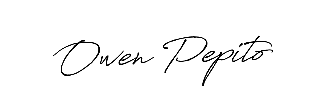 Antro_Vectra_Bolder is a professional signature style that is perfect for those who want to add a touch of class to their signature. It is also a great choice for those who want to make their signature more unique. Get Owen Pepito name to fancy signature for free. Owen Pepito signature style 7 images and pictures png
