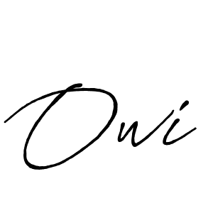 Make a beautiful signature design for name Owi. With this signature (Antro_Vectra_Bolder) style, you can create a handwritten signature for free. Owi signature style 7 images and pictures png