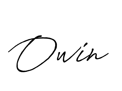 Make a beautiful signature design for name Owin. With this signature (Antro_Vectra_Bolder) style, you can create a handwritten signature for free. Owin signature style 7 images and pictures png