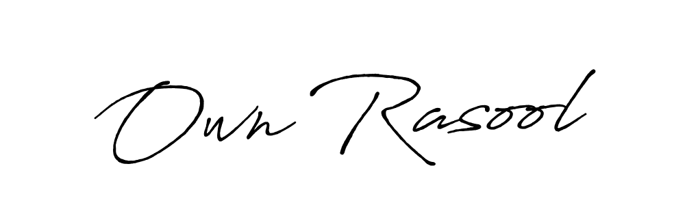 Make a beautiful signature design for name Own Rasool. With this signature (Antro_Vectra_Bolder) style, you can create a handwritten signature for free. Own Rasool signature style 7 images and pictures png