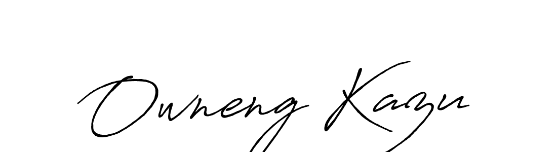 if you are searching for the best signature style for your name Owneng Kazu. so please give up your signature search. here we have designed multiple signature styles  using Antro_Vectra_Bolder. Owneng Kazu signature style 7 images and pictures png