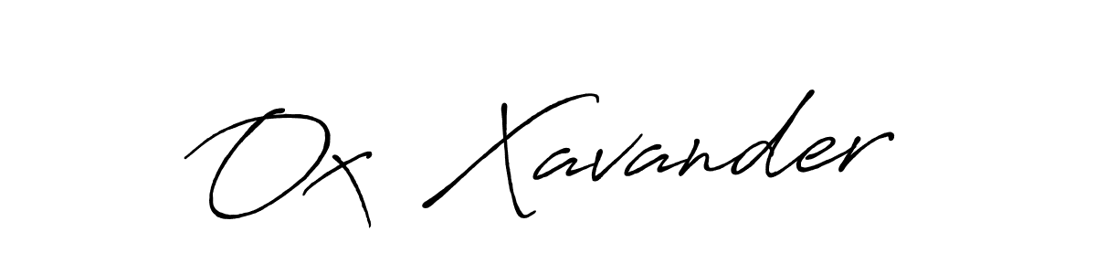 Create a beautiful signature design for name Ox  Xavander. With this signature (Antro_Vectra_Bolder) fonts, you can make a handwritten signature for free. Ox  Xavander signature style 7 images and pictures png