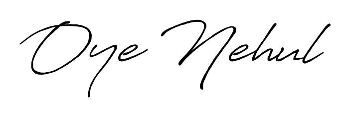The Antro_Vectra_Bolder font transforms the name Oye Nehul into an executive sign with sharp precision and distinguished character. Oye Nehul signature style 7 images and pictures png