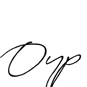 Oyp stylish signature style. Best Handwritten Sign (Antro_Vectra_Bolder) for my name. Handwritten Signature Collection Ideas for my name Oyp. Oyp signature style 7 images and pictures png
