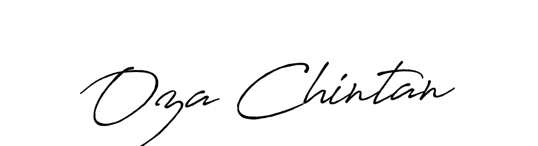 How to make Oza Chintan name signature. Use Antro_Vectra_Bolder style for creating short signs online. This is the latest handwritten sign. Oza Chintan signature style 7 images and pictures png