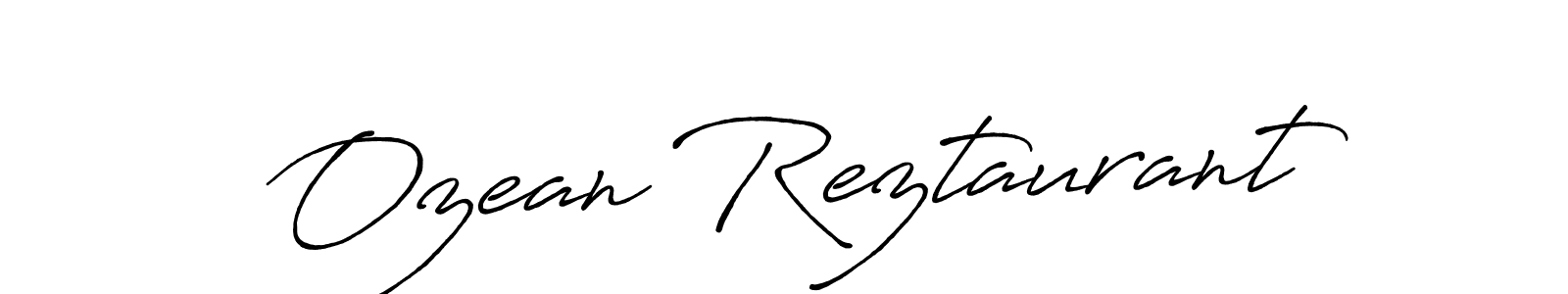 How to make Ozean Reztaurant name signature. Use Antro_Vectra_Bolder style for creating short signs online. This is the latest handwritten sign. Ozean Reztaurant signature style 7 images and pictures png