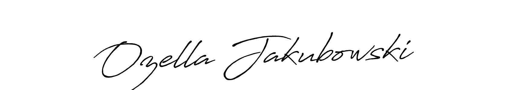 How to make Ozella Jakubowski name signature. Use Antro_Vectra_Bolder style for creating short signs online. This is the latest handwritten sign. Ozella Jakubowski signature style 7 images and pictures png