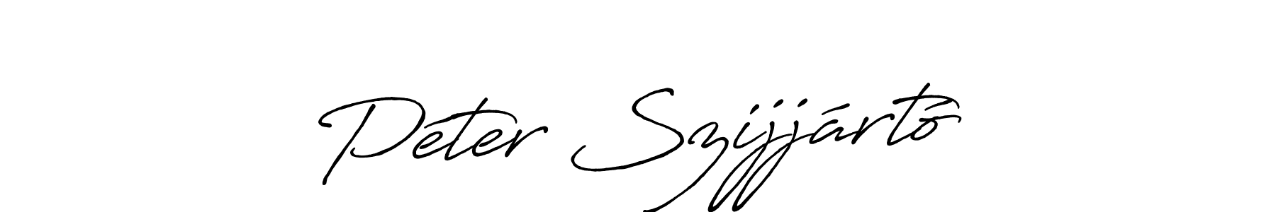 How to make Péter Szijjártó name signature. Use Antro_Vectra_Bolder style for creating short signs online. This is the latest handwritten sign. Péter Szijjártó signature style 7 images and pictures png