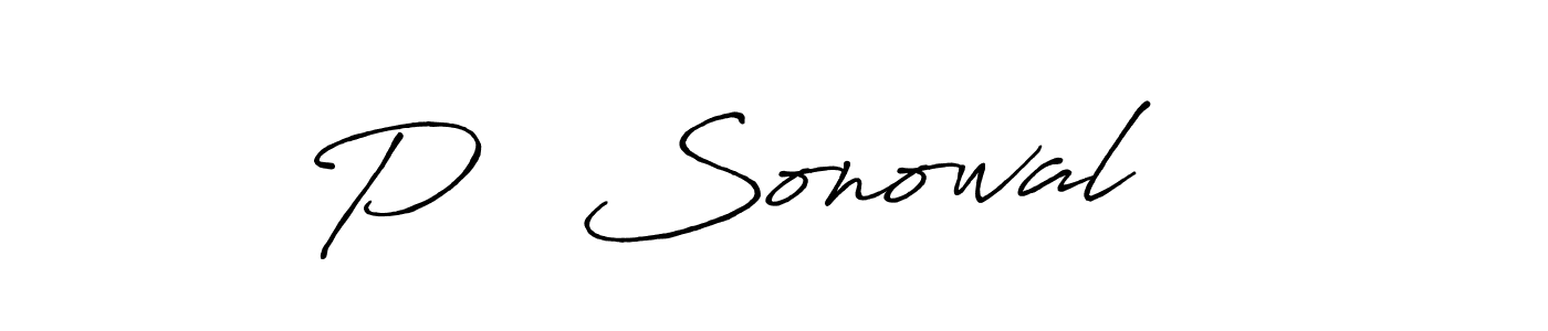 Create a beautiful signature design for name P   Sonowal   . With this signature (Antro_Vectra_Bolder) fonts, you can make a handwritten signature for free. P   Sonowal    signature style 7 images and pictures png