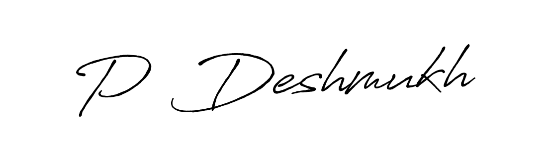 Design your own signature with our free online signature maker. With this signature software, you can create a handwritten (Antro_Vectra_Bolder) signature for name P  Deshmukh. P  Deshmukh signature style 7 images and pictures png