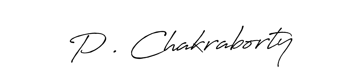 Design your own signature with our free online signature maker. With this signature software, you can create a handwritten (Antro_Vectra_Bolder) signature for name P . Chakraborty. P . Chakraborty signature style 7 images and pictures png