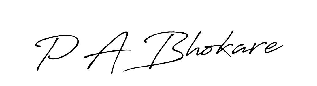 Also we have P A Bhokare name is the best signature style. Create professional handwritten signature collection using Antro_Vectra_Bolder autograph style. P A Bhokare signature style 7 images and pictures png