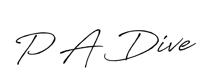 Design your own signature with our free online signature maker. With this signature software, you can create a handwritten (Antro_Vectra_Bolder) signature for name P A Dive. P A Dive signature style 7 images and pictures png