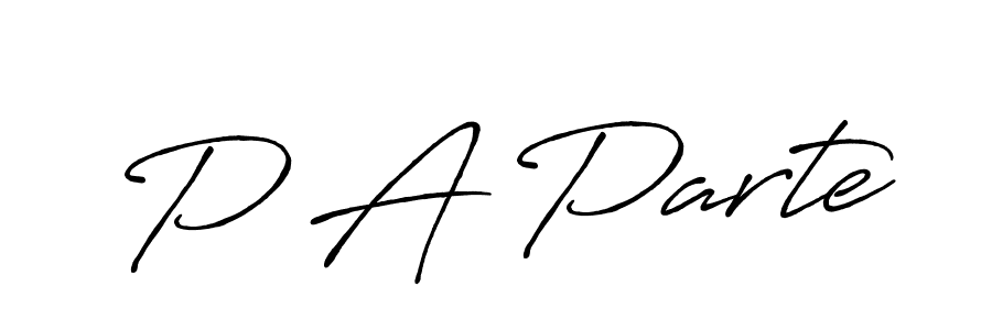 Design your own signature with our free online signature maker. With this signature software, you can create a handwritten (Antro_Vectra_Bolder) signature for name P A Parte. P A Parte signature style 7 images and pictures png
