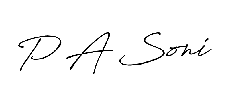 Antro_Vectra_Bolder is a professional signature style that is perfect for those who want to add a touch of class to their signature. It is also a great choice for those who want to make their signature more unique. Get P A Soni name to fancy signature for free. P A Soni signature style 7 images and pictures png